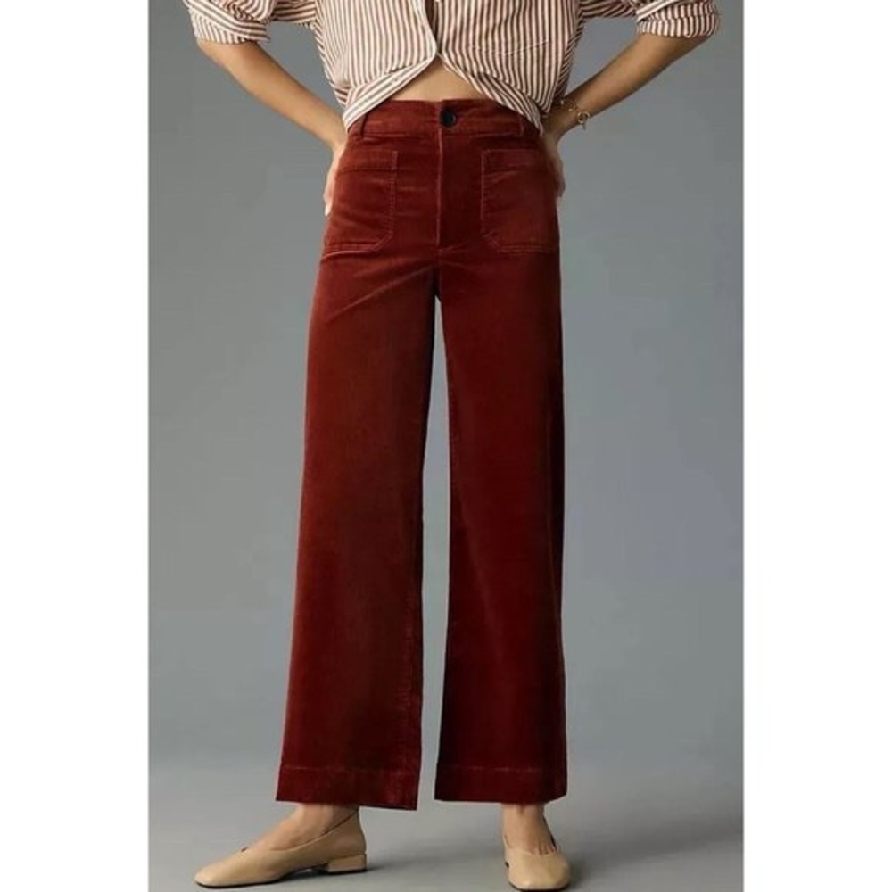 The Colette Corduroy Crop Wide-Leg Pants by Maeve Anthropology